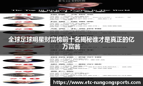 全球足球明星财富榜前十名揭秘谁才是真正的亿万富翁